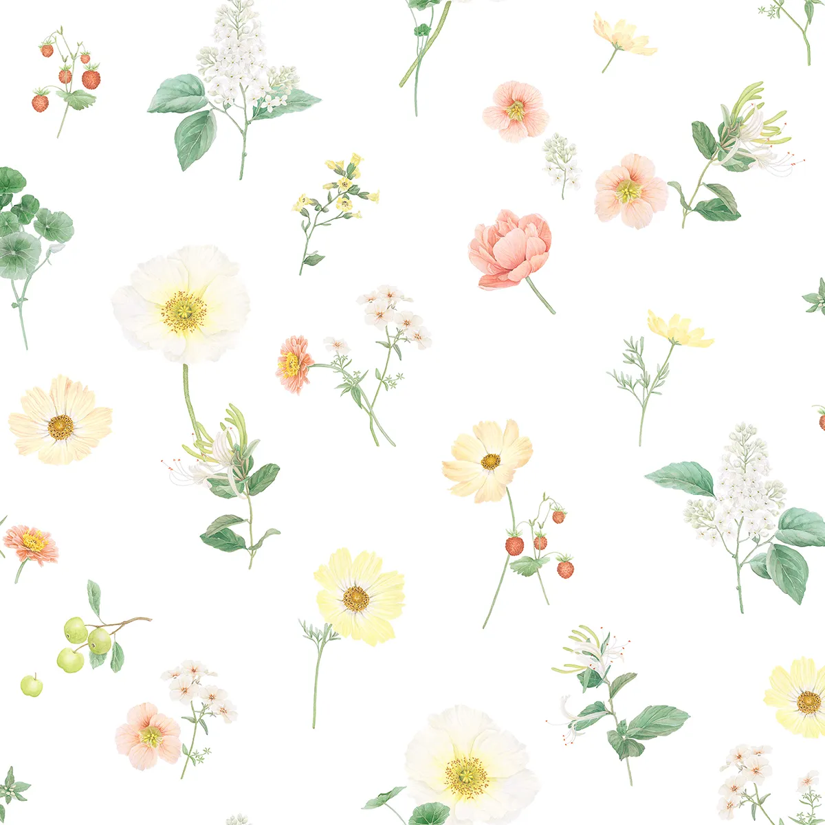 Schlossberg Bettwäsche Zinnia – Florales Design auf weißem Hintergrund