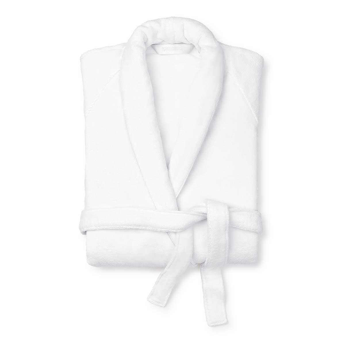 Bademantel Coshmere weiss gefaltet Ein gefalteter weisser Bademantel aus der Coshmere-Kollektion.